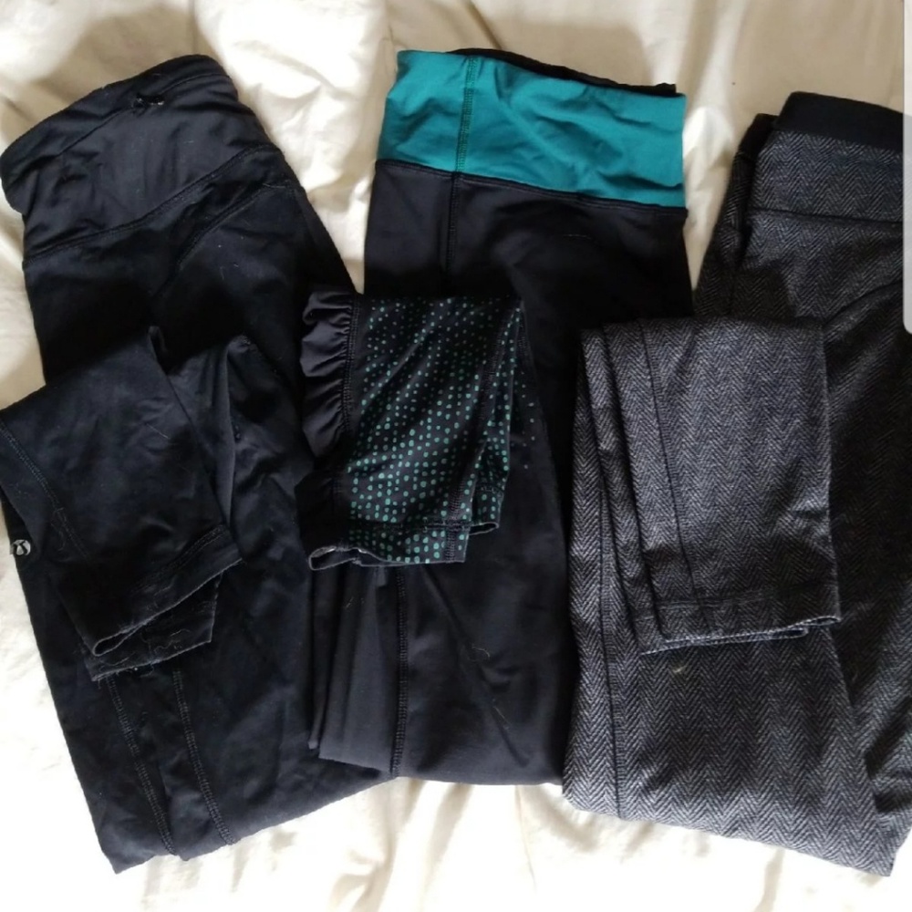 Lot of 3 Lululemon Speed tights size 10
